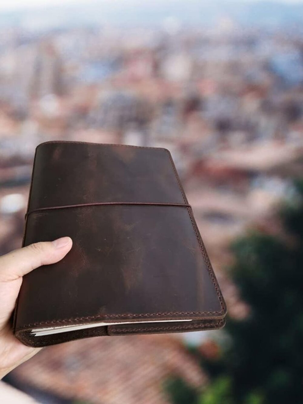 Travelers Notebook Cover with Inner Pockets, Card Slots and Pen Holder, A5 Size, - Picture 2 of 8